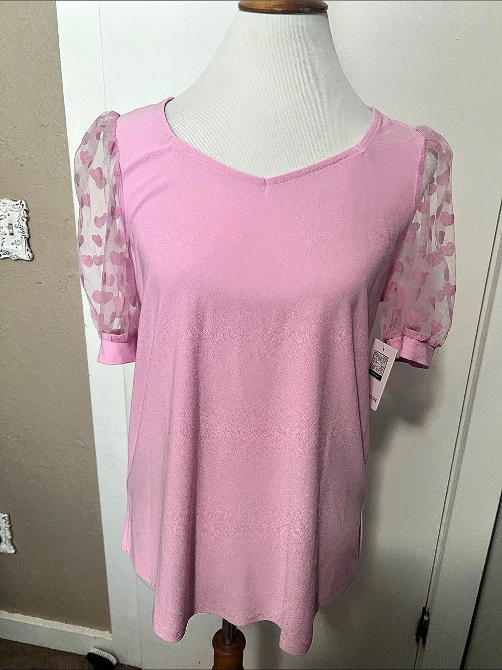 Pink Blouse with hearts NWT